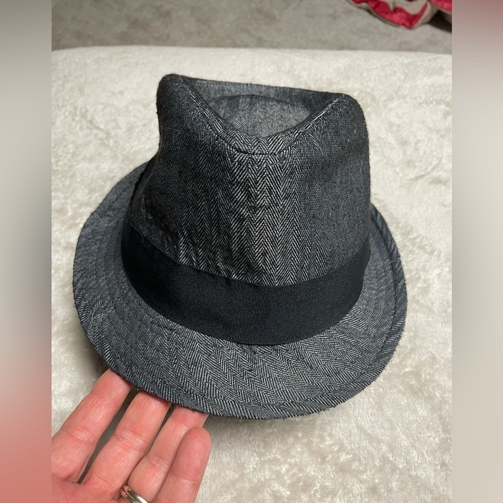 Stetson All American charcoal gray/black herringbone fedora, size L/XL, unisex - Picture 7 of 8